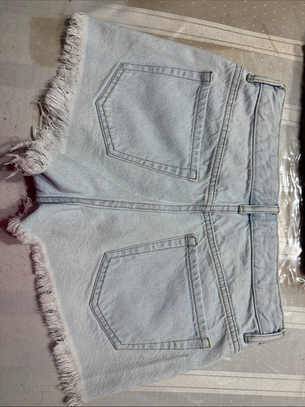 PacSun Light Wash Frayed Hem Denim Shorts